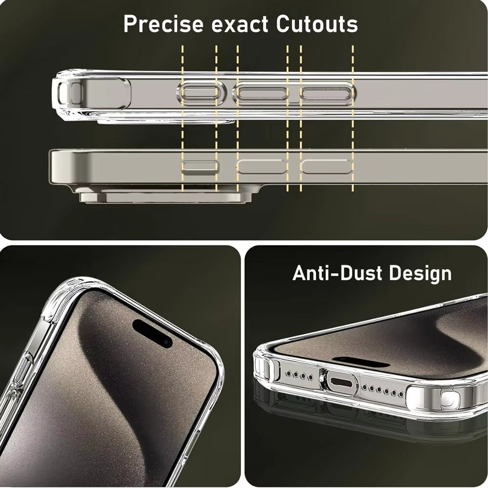For Iphone 17 16 15 Pro Max Phone Case for Iphone 16 15 14 13 Mini 12 11 Pro Transparent Case Iphone16 plus Cover